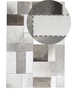 Nahkainen matto harmaa/beige 160x230cm PERVARI