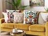Set of 2 Embroidered Cotton Cushions Animal Motif 50 x 50 cm Multicolour RAIGANJ_829442