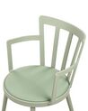 Set of 4 Plastic Dining Chairs Green MORILL_876314