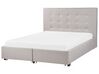 Fabric EU Double Size Bed with Storage Light Grey LA ROCHELLE_744922