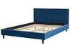 Housse de cadre de lit double en velours bleu marine 140 x 200 cm pour les lits FITOU_876100