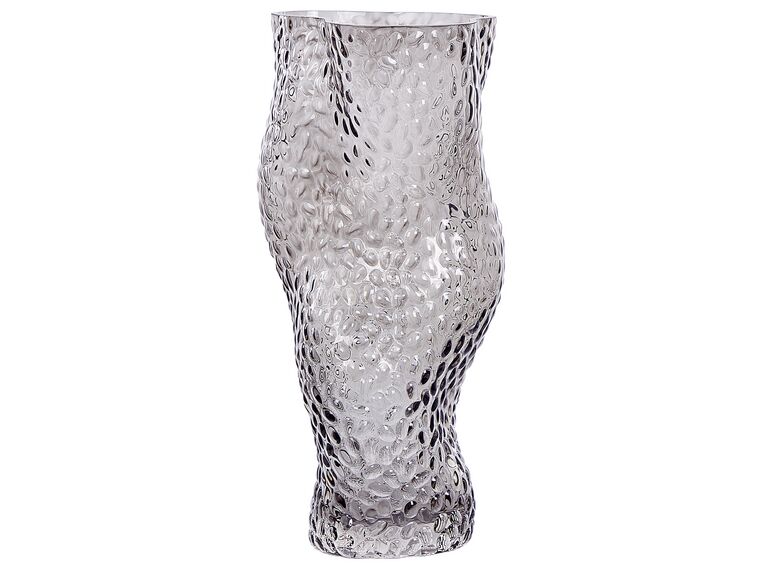Glass Flower Vase 31 cm Grey DYTIKO_838260