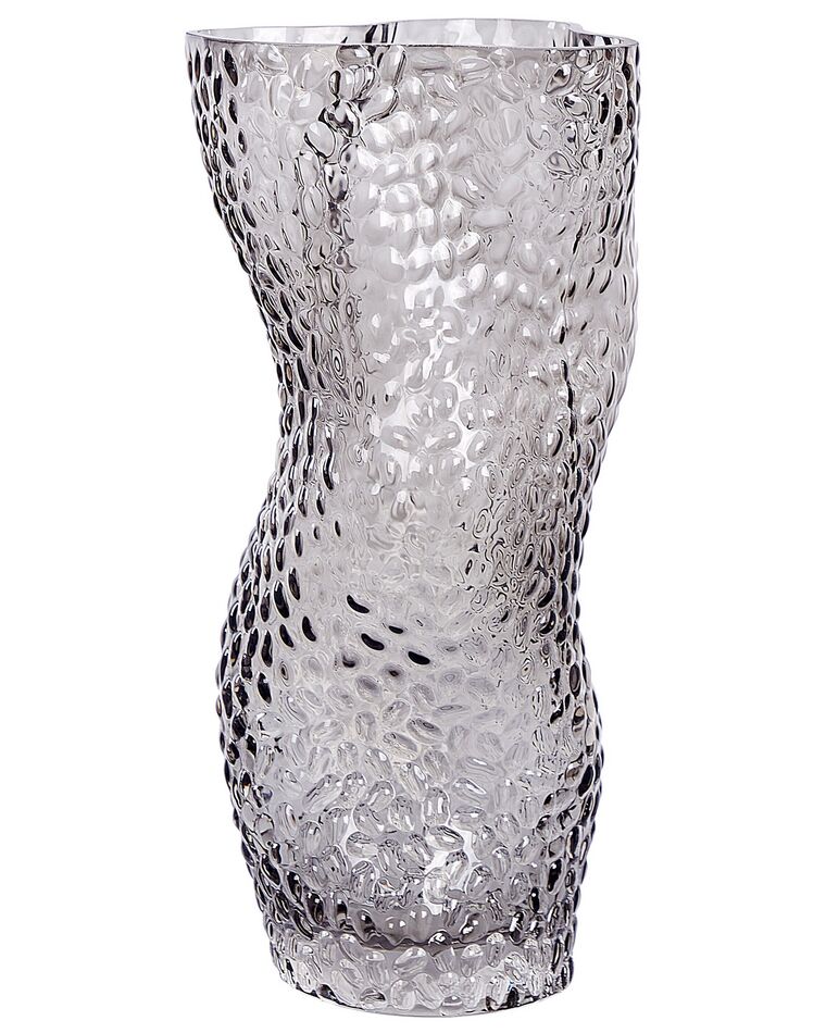 Glass Flower Vase 31 cm Grey DYTIKO_838260