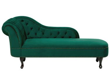 Chaise longue sinistra in velluto verde NIMES
