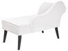 Left Hand Fabric Chaise Lounge White BIARRITZ_898122