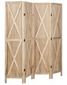 Wooden Folding 4 Panel Room Divider 170 x 163 cm Light Wood RIDANNA_874076