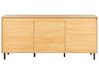 Sideboard heller Holzfarbton / schwarz 3 Türen NIKEA_874870