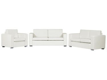 Sofa Set Leder weiß 6-Sitzer HELSINKI
