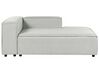 Left Hand Linen Chaise Lounge Grey APRICA_874293