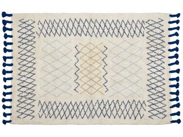 Bavlnený koberec 160 x 230 cm béžová/modrá ERZINCAN