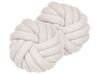 Set of 2 Boucle Knot Cushions 31 x 31 cm White AKOLA_854688