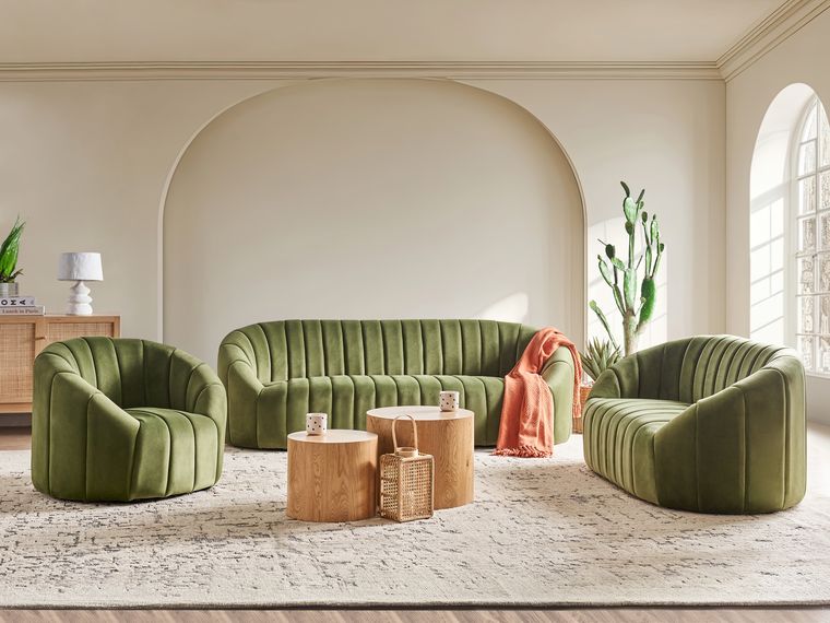 Velvet Living Room Set Dark Green MALUNG Beliani.hu