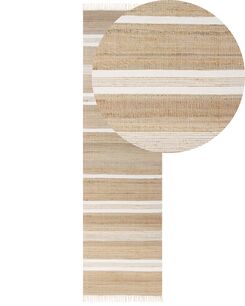 Matto juutti beige/valkoinen 80 x 300 cm TALPUR Matto juutti beige/valkoinen 80 x 300 cm TALPUR