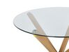 Okrúhly jedálenský stôl so sklenenou doskou ⌀ 90 cm svetlé drevo ALTURA_793009