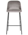 Set of 2 Velvet Bar Chairs Grey NEKOMA_767706