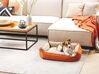 Velvet Reversible Pet Bed 70 x 60 cm Orange and Beige IZMIR_826583