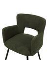 Set of 2 Boucle Dining Chairs Dark Green SANILAC_877452