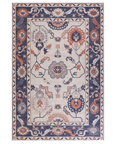 Teppich Baumwolle mehrfarbig 200 x 300 cm orientalisches Muster Kurzflor KABTA
