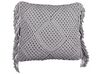 Set of 2 Cotton Macrame Cushions with Tassels 45 x 45 cm Grey BESHAM_904603