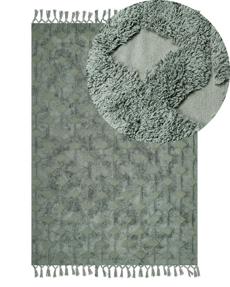 Tapete em algodão verde 140 x 200 cm KARS_840531