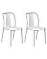 Lot de 2 chaises de jardin blanc et gris clair SPEZIA_808210