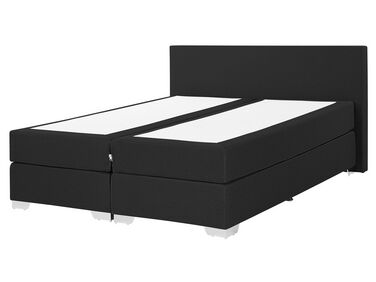 Čierna čalúnená kontinentálna posteľ 160 x 200 PRESIDENT