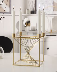 Kynttilänjalka metalli 4-haaraa kulta 23 cm MINDORO