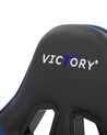 Chaise de gamer en cuir PU noir et bleu VICTORY _767733