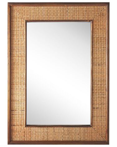 Nástenné zrkadlo 54 x 74 cm svetlé drevo IGUALA 