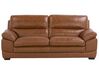 Soffgrupp 3-sits soffa + fåtölj läder guldbrun HORTEN_720742