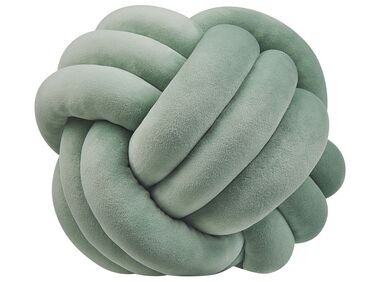 Velvet Knot Cushion 30 x 30 cm Green MALNI