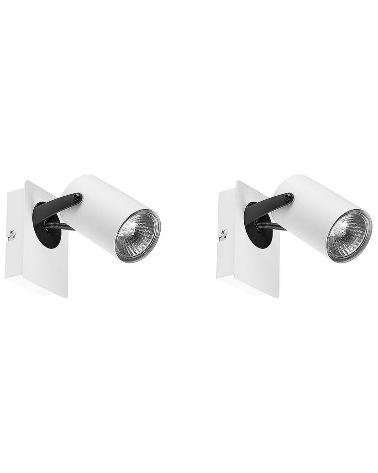 Conjunto de 2 lámparas de pared de metal blanco/negro KLIP_828824