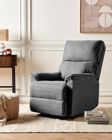 Fabric Recliner Chair Grey EVERTON