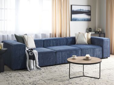 3-seters modulær sofa kordfløyel Blå APRICA