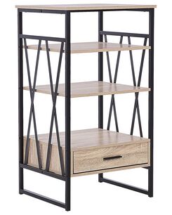 Kirjahylly 3 hyllyä laatikko vaalea puu KEENE Kirjahylly 3 hyllyä laatikko vaalea puu KEENE