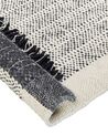 Teppich Wolle schwarz / cremeweiß 140 x 200 cm Kurzflor KETENLI_847447