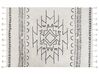 Teppich Baumwolle weiß / schwarz 140 x 200 cm Kurzflor KHOURIBGA_831353