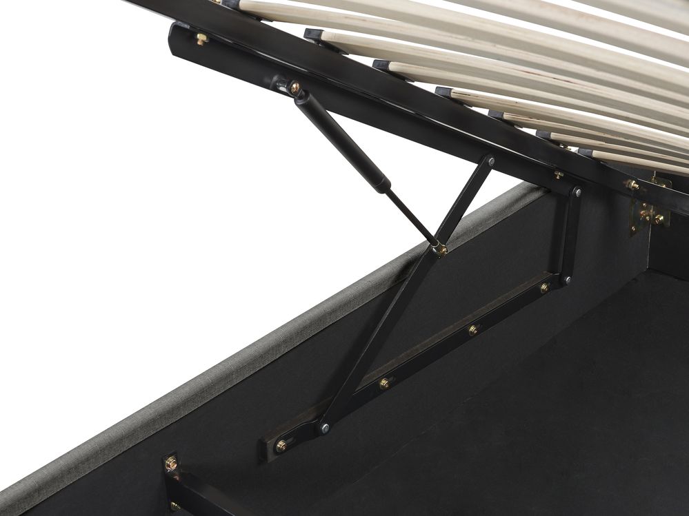 Cama tapizada con almacenaje gris 180x200 cm DINAN | Beliani.es