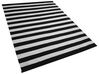 Outdoor Teppich schwarz-weiß 160 x 230 cm Streifenmuster Kurzflor TAVAS_714860