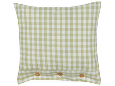Cushion Chequered Pattern 45 x 45 cm Olive Green and White TALYA