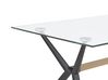 Jedálenský stôl so sklenenou doskou 140 x 80 cm čierna/svetlé drevo SACRAMENTO_786229