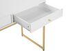 Home Office Desk / 2 Drawer Console Table White with Gold DAPHNE_811529