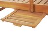 Leżak ogrodowy drewno akacjowe z poduszką kremową JAVA_803691