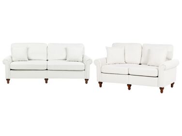 Conjunto de sofás 5 lugares em tecido branco GINNERUP