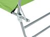 Steel Reclining Sun Lounger with Canopy Lime Green FOLIGNO_810043