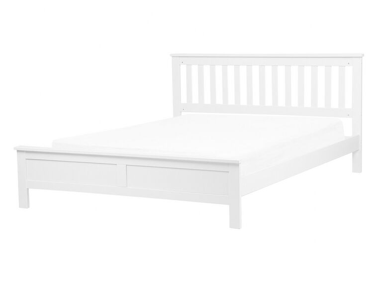 Bílá dřevěná postel s rámem MAYENNE 140x200 cm_734343