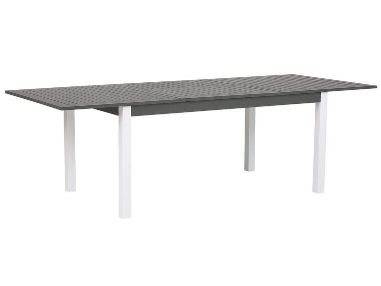 Mesa de jardín extensible de metal gris oscuro/blanco 168/248 x 100 cm PANCOLE_738993