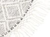 Teppich Wolle grau / cremeweiss ⌀ 140 cm Fransen Kurzflor BULDAN_856538