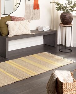 Matto juutti beige/keltainen 80 x 300 cm TALPUR