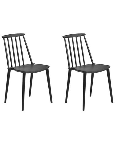 Conjunto de 2 sillas de comedor negras VENTNOR